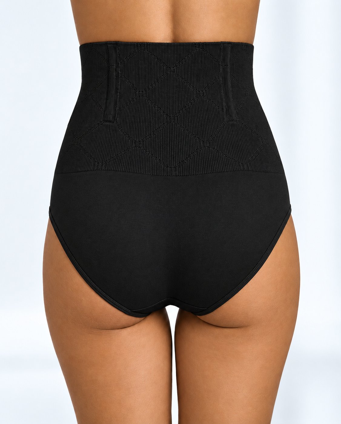 High Waisted Tummy Tucker Shapewear for Women black - Black Ribbed High-Waisted Shapewear