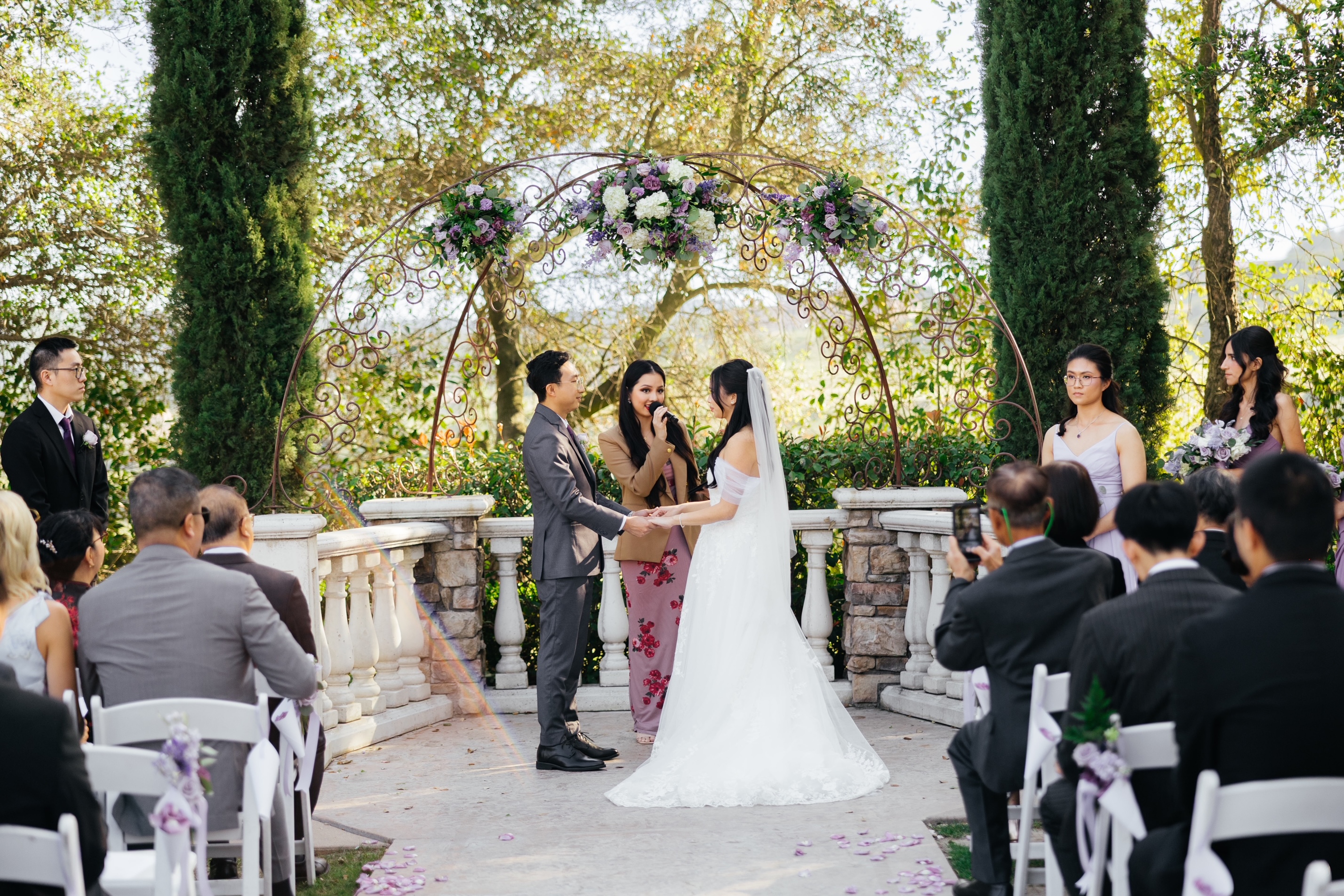 Khanh officiating a wedding ceremony