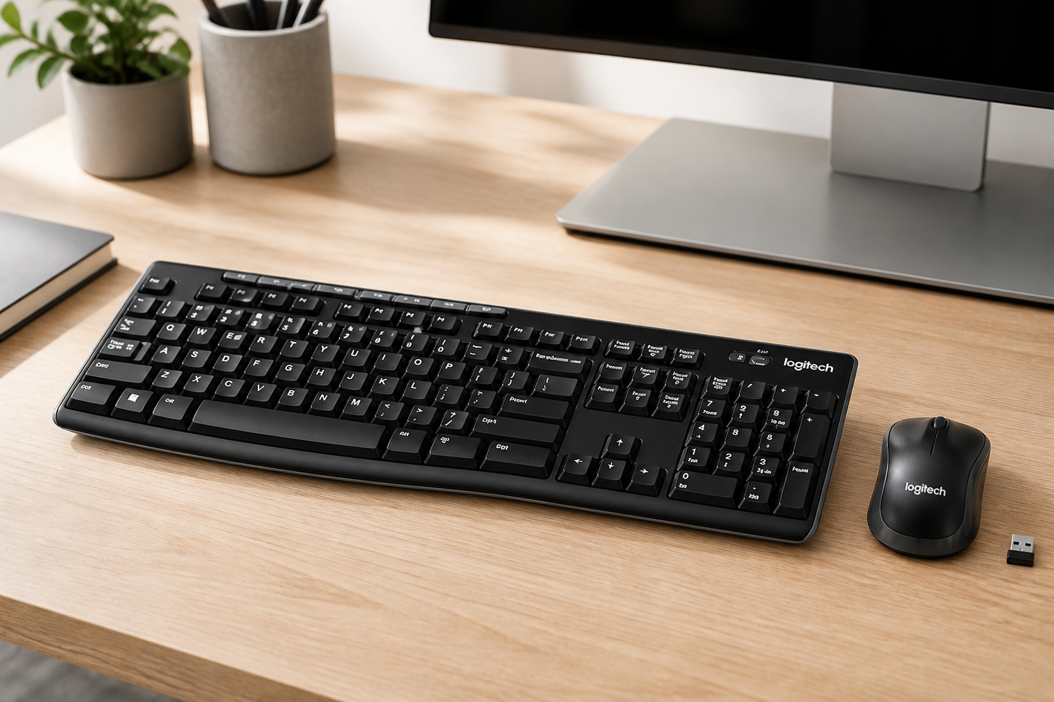 Logitech MK270 Full Size Wireless Keyboard and Mouse Combo - Black