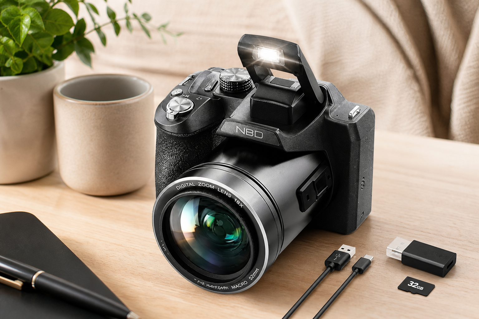 8K 64MP Digital Camera for Photography, Professional Camera(Black)
