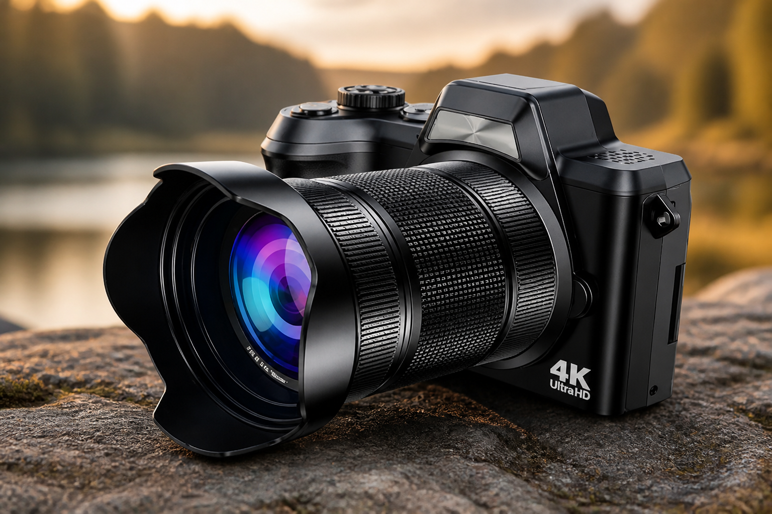 4K Digital Camera for Photography, 56MP Autofocus Vlogging Camera for YouTube Travel, 3" 180°Flip Screen & Lens Hood 16X Zoom, 32GB SD Card for Teens & Beginners