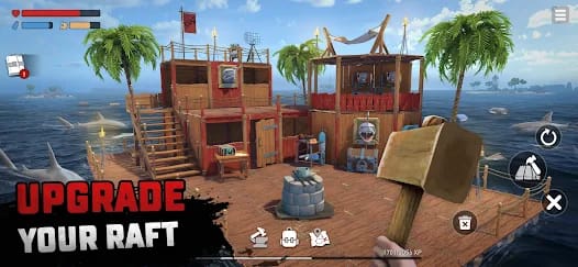 Ocean Nomad — Raft Survival Mod APK Gameplay Screenshot 4 – Free Crafting