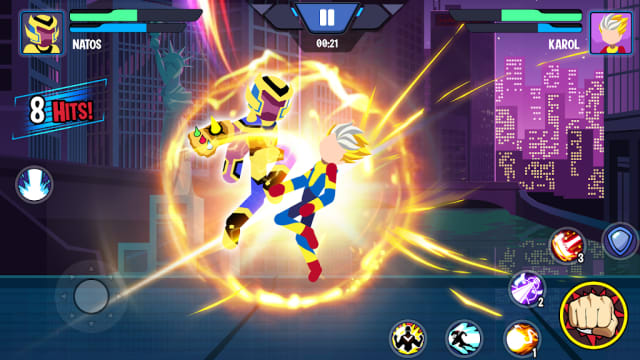 Stickman Heroes: Battle of God Mod APK Gameplay Screenshot 2 – Unlimited Skill / Unlimited Energy