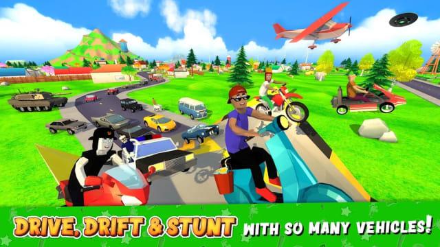 Dude Theft Wars Mod APK Gameplay Screenshot 4 – Car God Mode