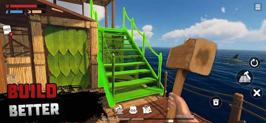 Ocean Nomad — Raft Survival Mod APK Gameplay Screenshot 7 – All Blueprints Unlocked