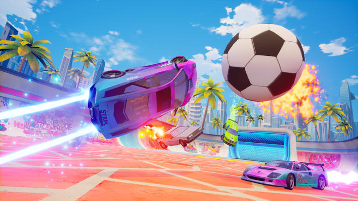 Cars Royale: League of Rocket Mod APK Gameplay Screenshot 1 – Free Shopping