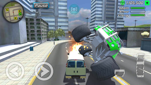Rope Frog Ninja Hero Car Vegas Mod APK Gameplay Screenshot 3 – Free shopping