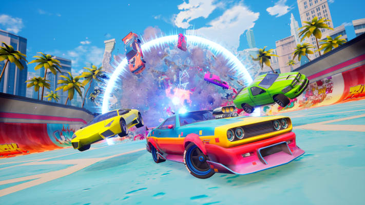 Cars Royale: League of Rocket Mod APK Gameplay Screenshot 2 – All Cars Unlocked