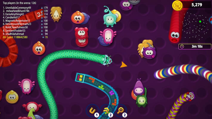 Worms Zone .io - Hungry Snake Mod APK Gameplay Screenshot 5 – Free Shopping