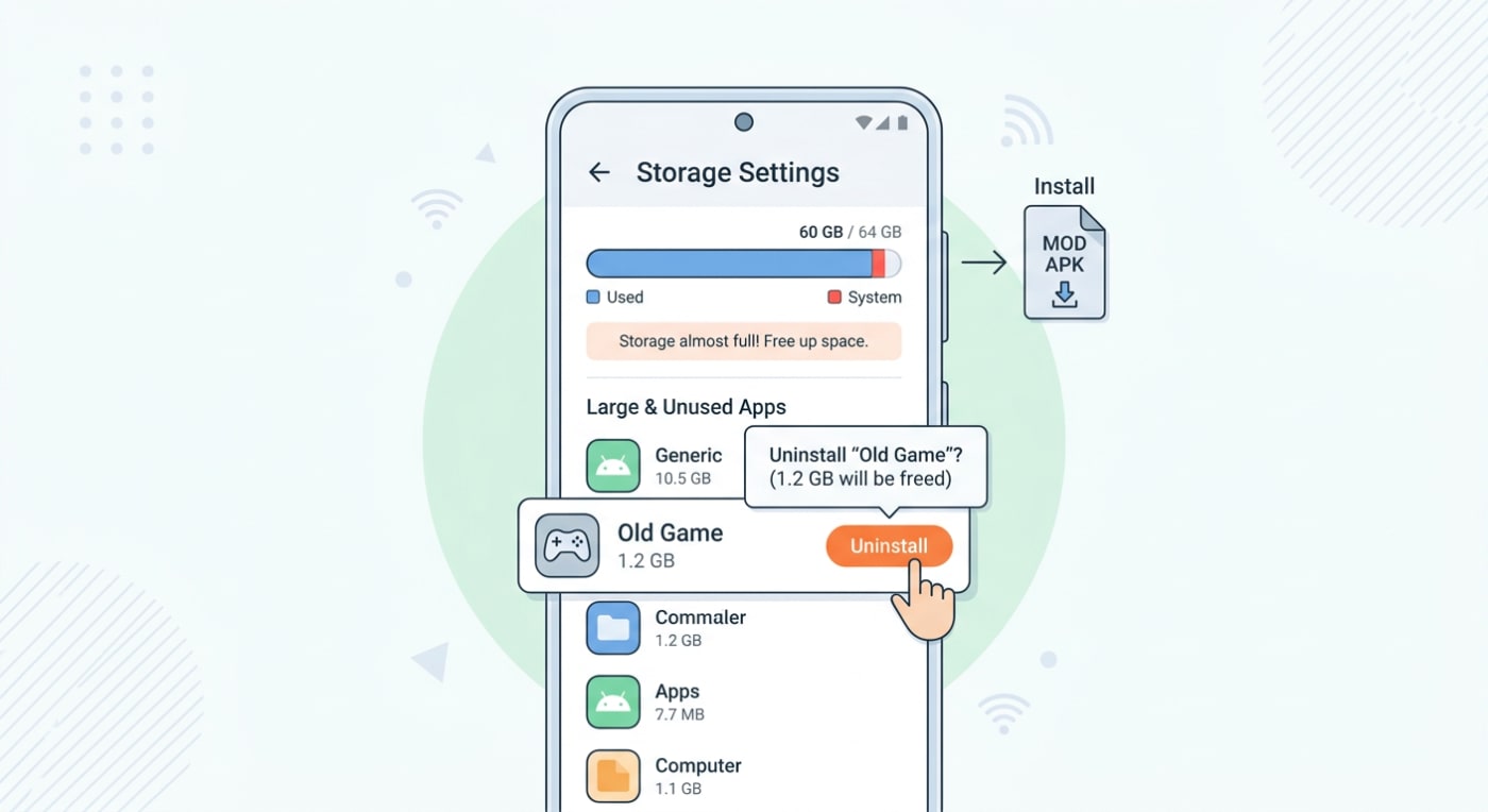 Clear storage and uninstall old version to fix App not installed