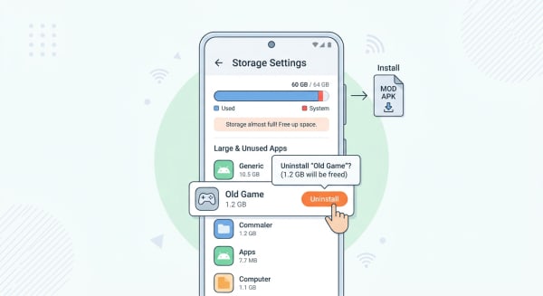 Clear storage and uninstall old version to fix App not installed