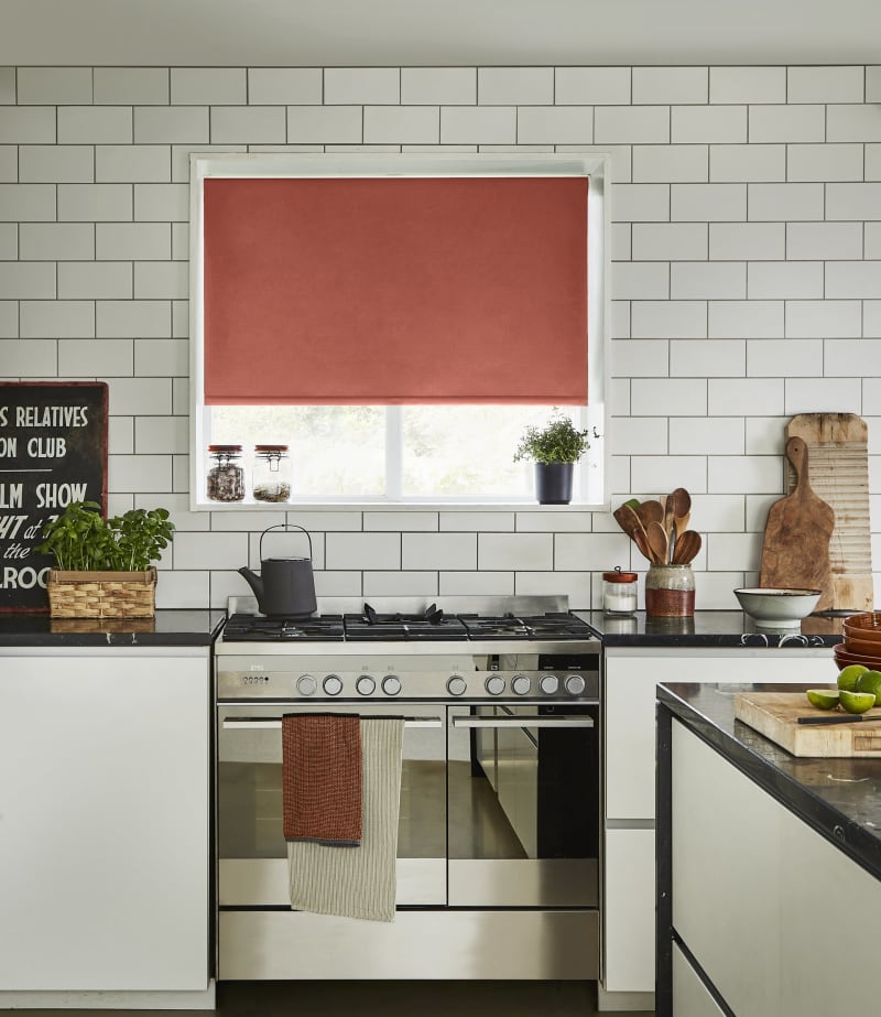 Arena Palette Copper roller blind in a kitchen