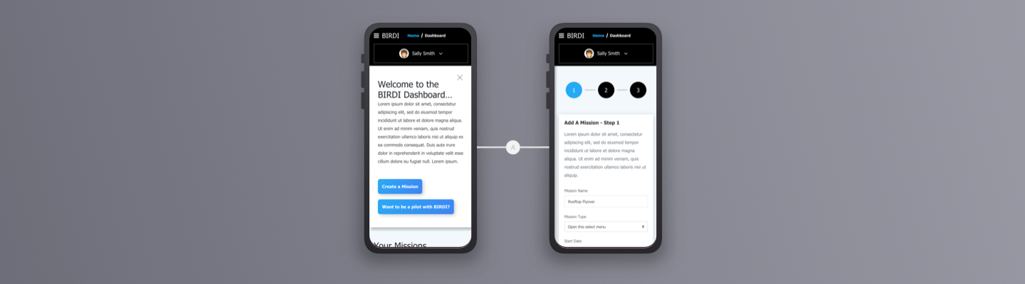 Photo of UX design mockup for client