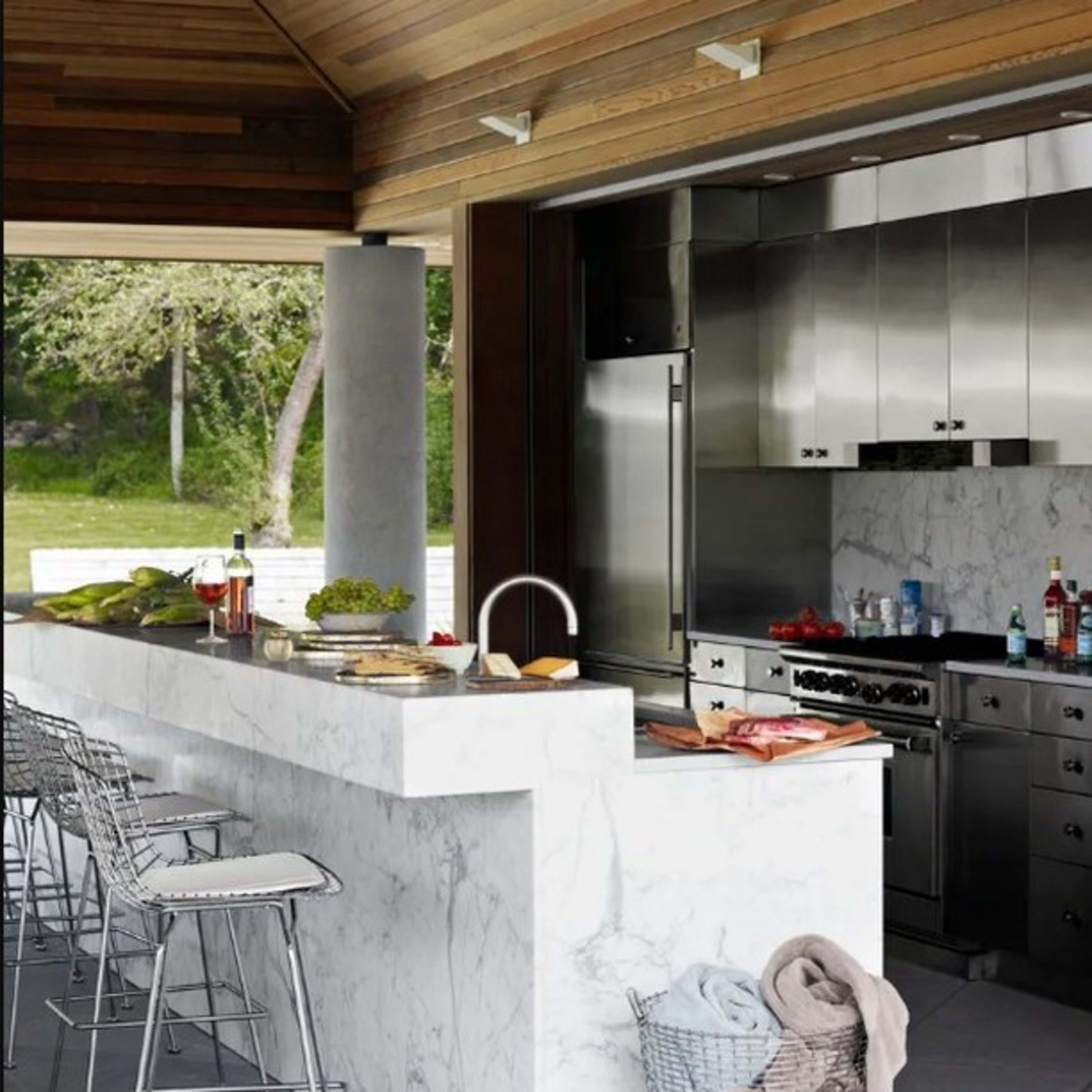 Stained Oak Outdoor Kitchen