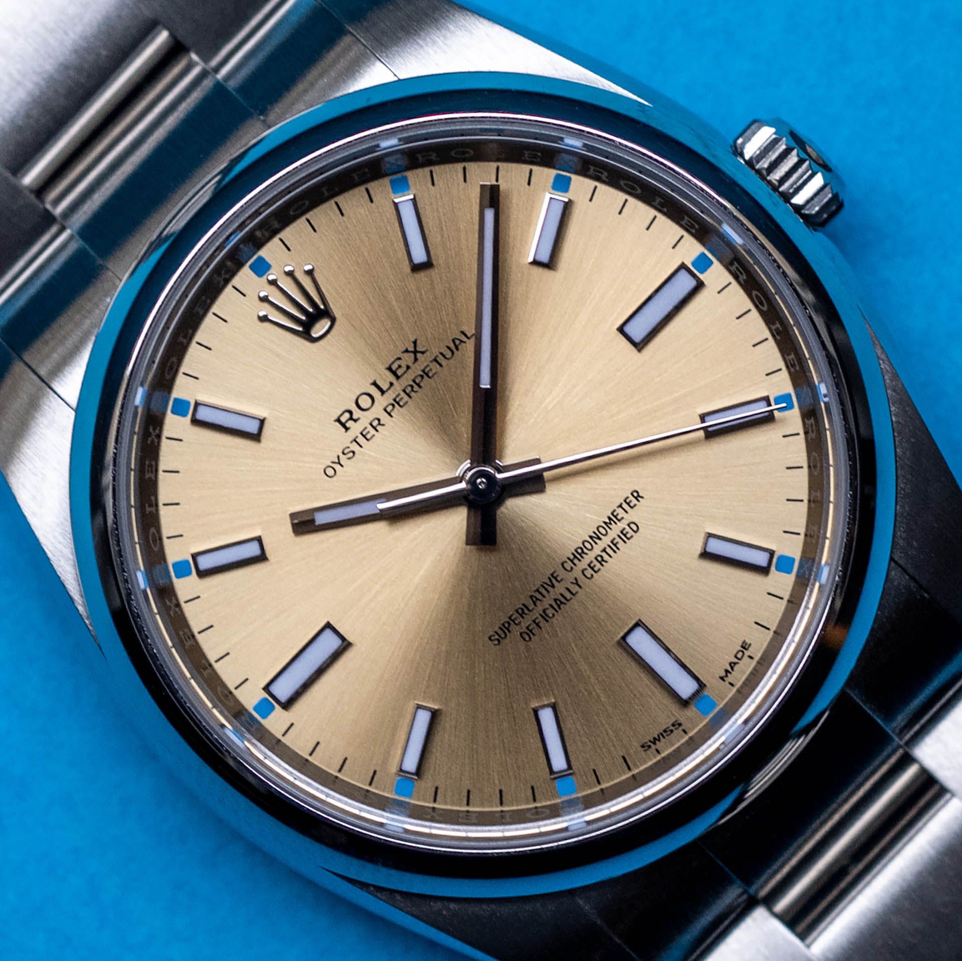 Rolex Oyster Perpetual 34 Cadran Champagne 41Watch 41Watch
