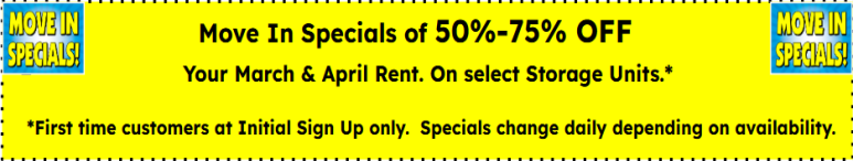 Image showing promotional deals at self storage facility EDH Storage, 230 Green Valley Rd., El Dorado Hills, CA, 95762