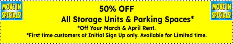 Image showing promotional deals at self storage facility EDH Storage, 230 Green Valley Rd., El Dorado Hills, CA, 95762