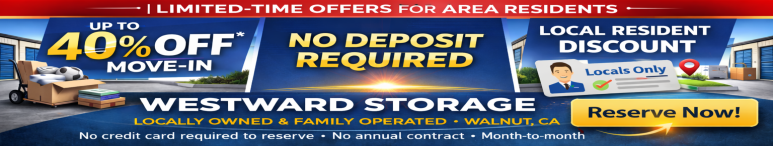 Image showing promotional deals at self storage facility Westward Storage, 3859 Valley Blvd, Walnut, CA, 91789