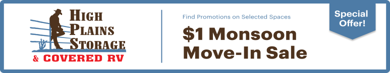 Image showing promotional deals at self storage facility High Plains Storage, 975 E. Road 4-1/2 South, Chino Valley, AZ, 86323