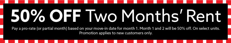 Image showing promotional deals at self storage facility Absolute Self Storage, 72450 Varner Rd, Thousand Palms, CA, 92276