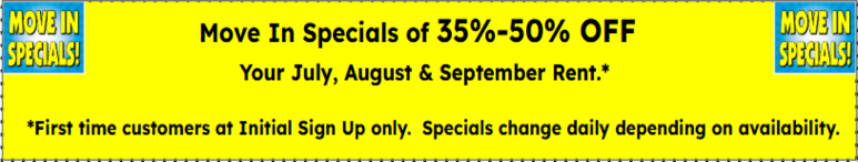 Image showing promotional deals at self storage facility EDH Storage, 230 Green Valley Rd., El Dorado Hills, CA, 95762