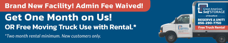 Image showing promotional deals at self storage facility Great American Self Storage of Stratford, 72 Berlin Rd, Stratford, NJ, 08084