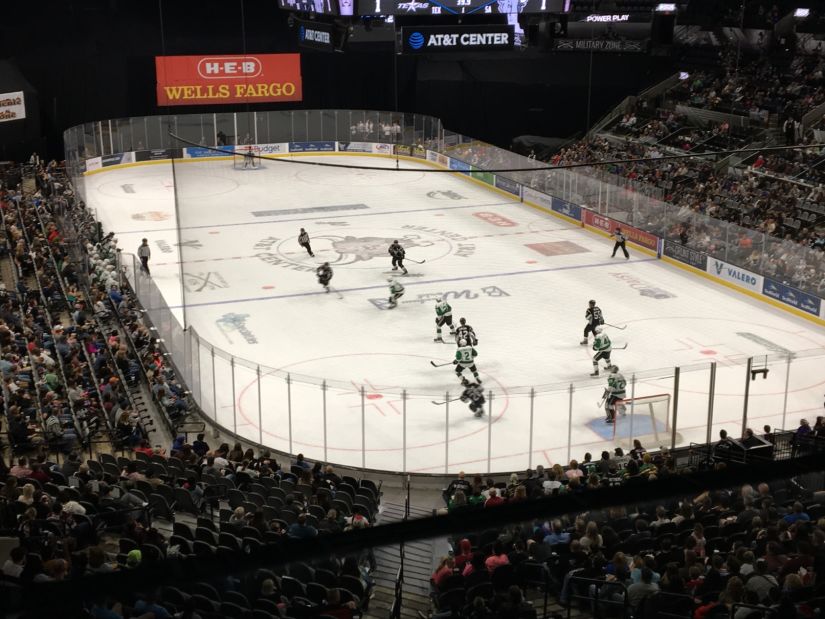 The San Antonio Rampage game as seen from the audience.