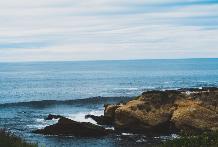 Ocean view with rocky shore at Morro Beach