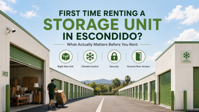 First time renting a storage unit in Escondido, CA