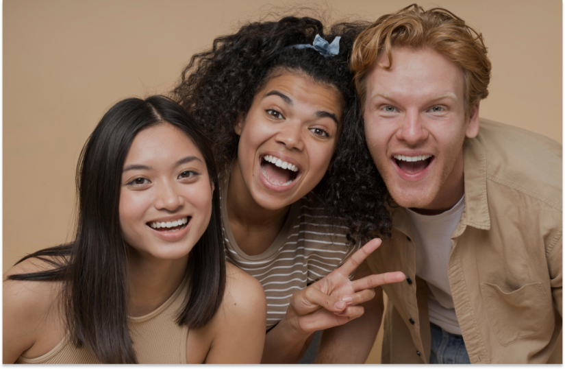 friends smiling together