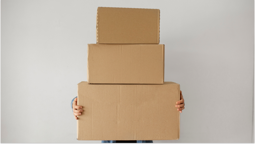 holding storage units vertically on a white background
