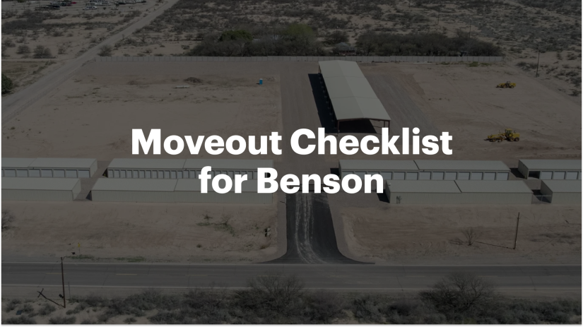Moveout Checklist for Benson