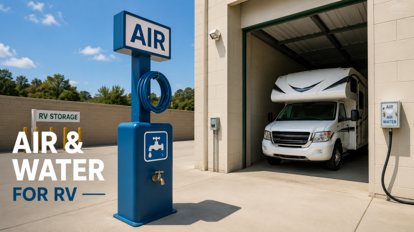 Infographic showing enclosed RV storage options at Greens Storage