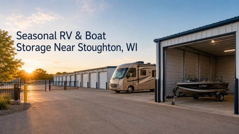 Seasonal RV & Boat Storage at Sunset near Lakestone Storage in Wisconsin