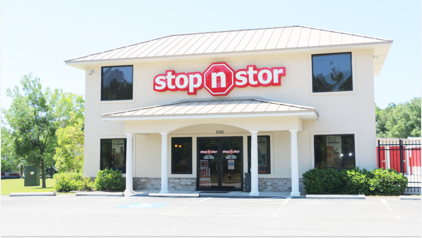 stop n stor front signage and front of storage facility office