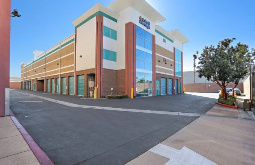 Modern A-1 Self Storage facility in Bell Gardens with blue and brown exterior design