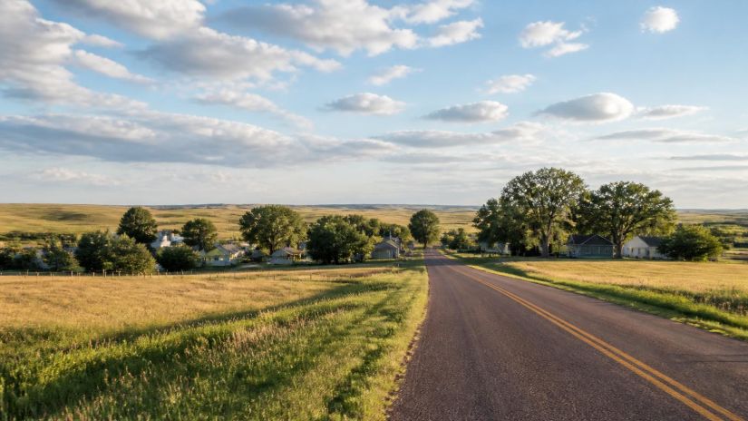 Cost of living in Willowbrook, KS with rural homes and countryside