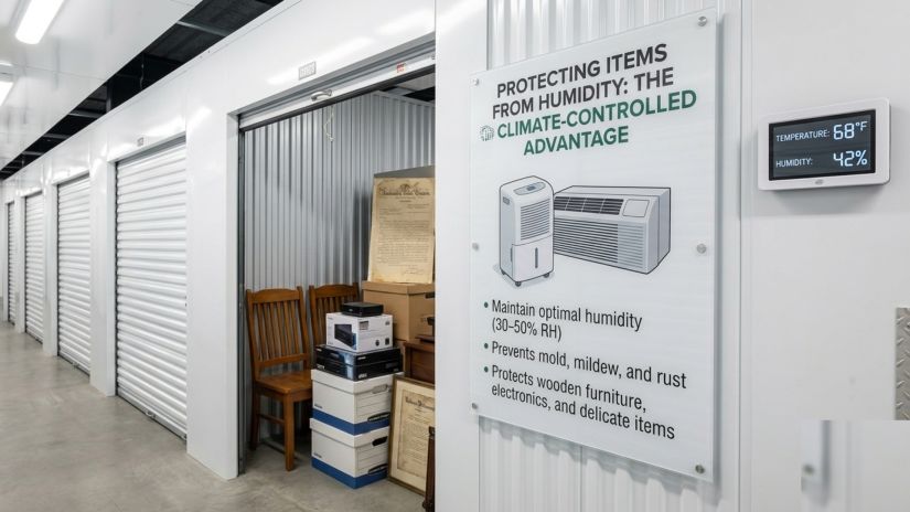how to protect items in storage from humidity with climate-controlled storage units