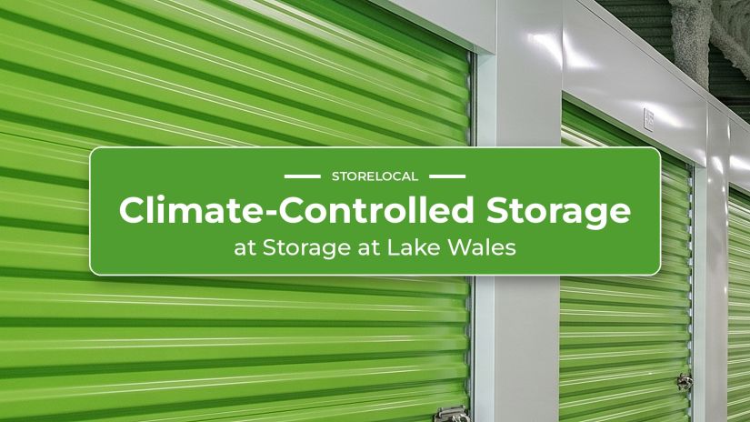 closeup of green storage units with white border with green and white text above