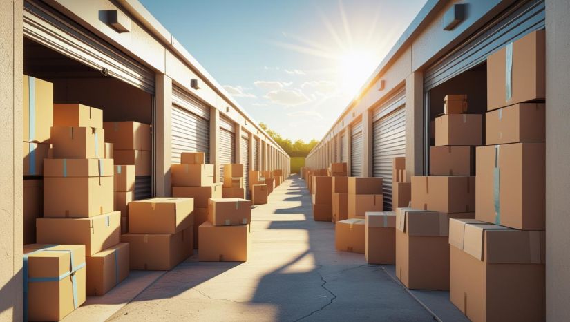 Boxes outside of storage units