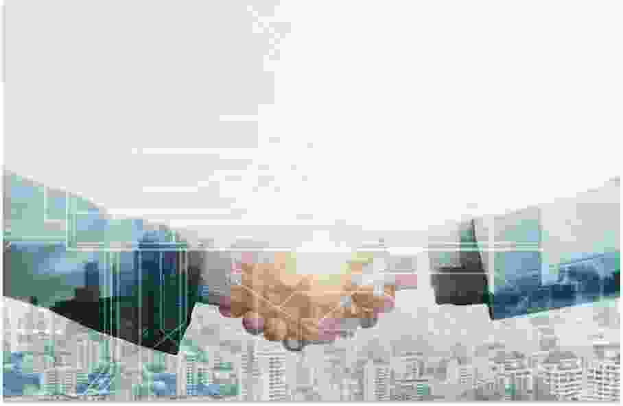 business person hands haking