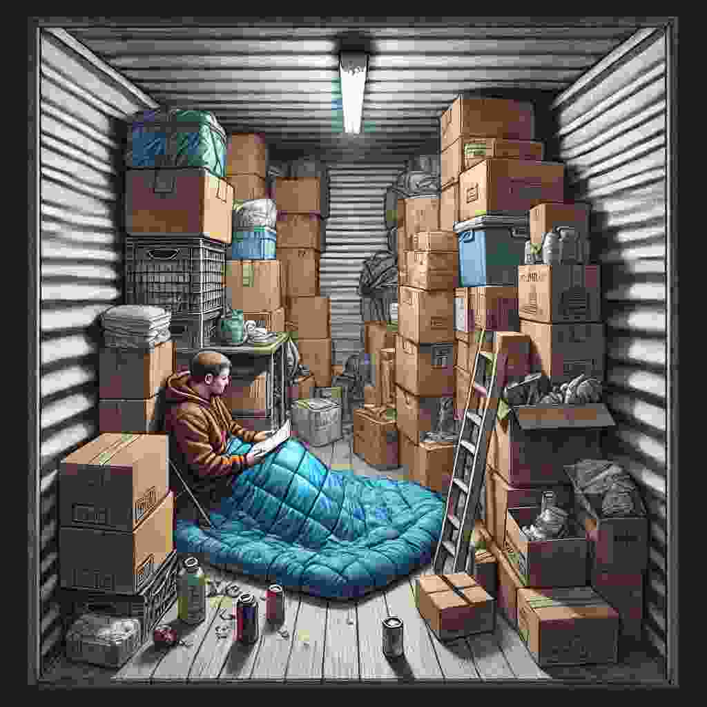 living in storage unit