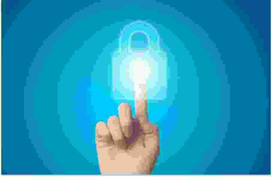 finger on virtual lock