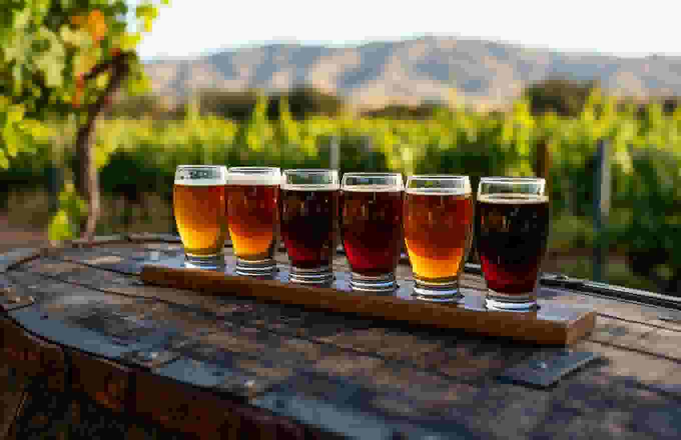 beers cups on a table