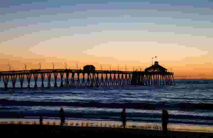 The Imperial Beach Pier at sunset.