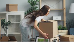 packing up items in boxes