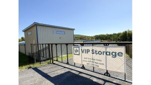 "Exterior view of VIP Storage of Binghamton, a new drive-up self-storage facility at 100 Chenango Bridge Road in Binghamton, NY
