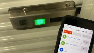 Smart Phone using Noke app to open their Storage Units