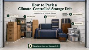 Climate-controlled storage packing infographic