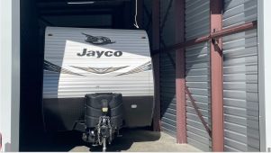 trailer in a storage unit